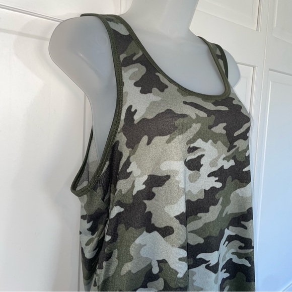 Lucky Brand Green Camo Army PJ Pajama Sets Soft Comfy Pants Tank Tee L - Picture 9 of 15